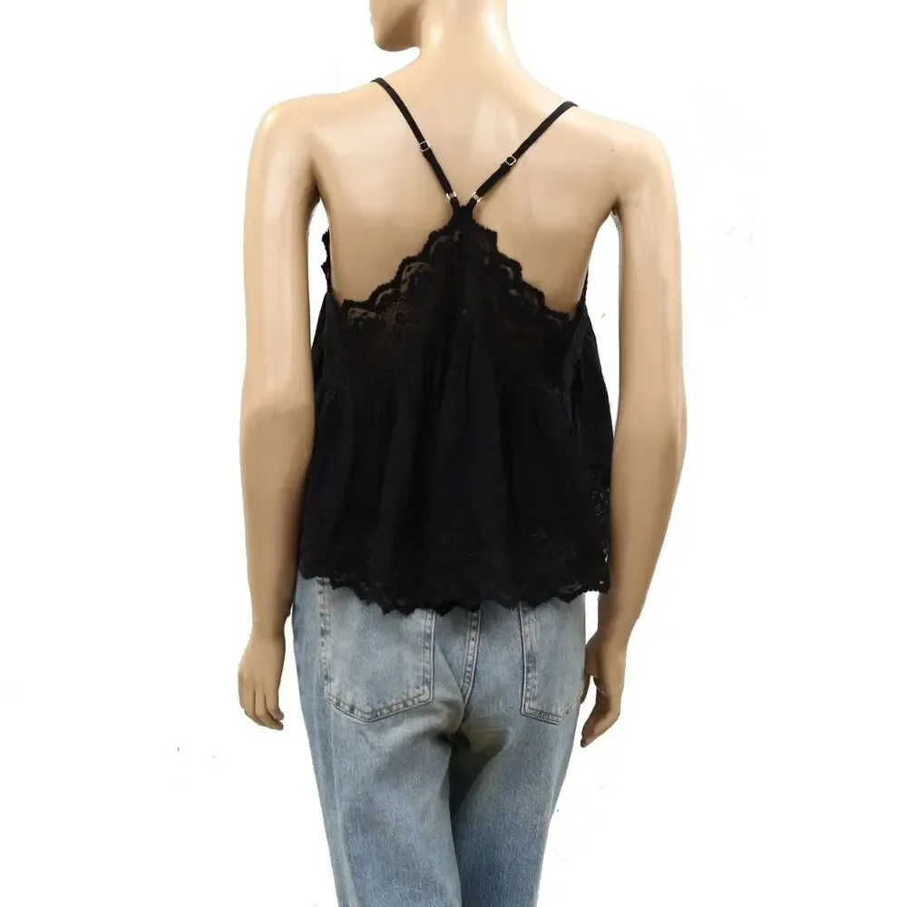 Intimately Free People Fiona Cami Blouse Top Tank Sleeveless Lace Slip S 289609